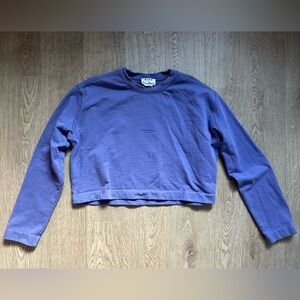 Authentic Acne Studios Sweatshirt Women’s Sz XS Cropped Purple Cotton Print yoga